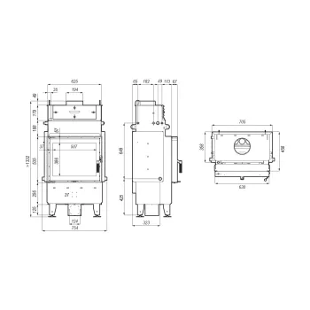 Kominek z płaszczem wodnym DEFRO HOME NAVI SM 14kW